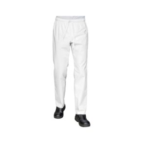 Pantalone bianco con elastico senza tasche ISACCO 043810